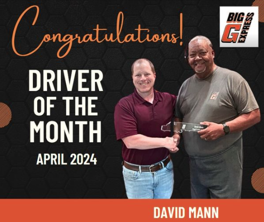 Big G Driver Of The Month April 2024 – David Mann