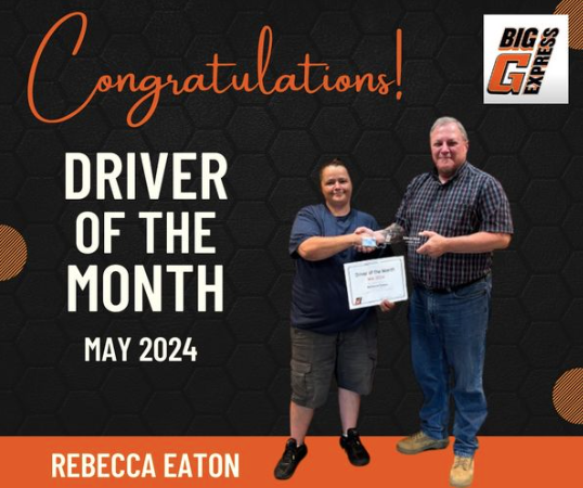 Big G Driver Of The Month May 2024 – Rebecca Eaton